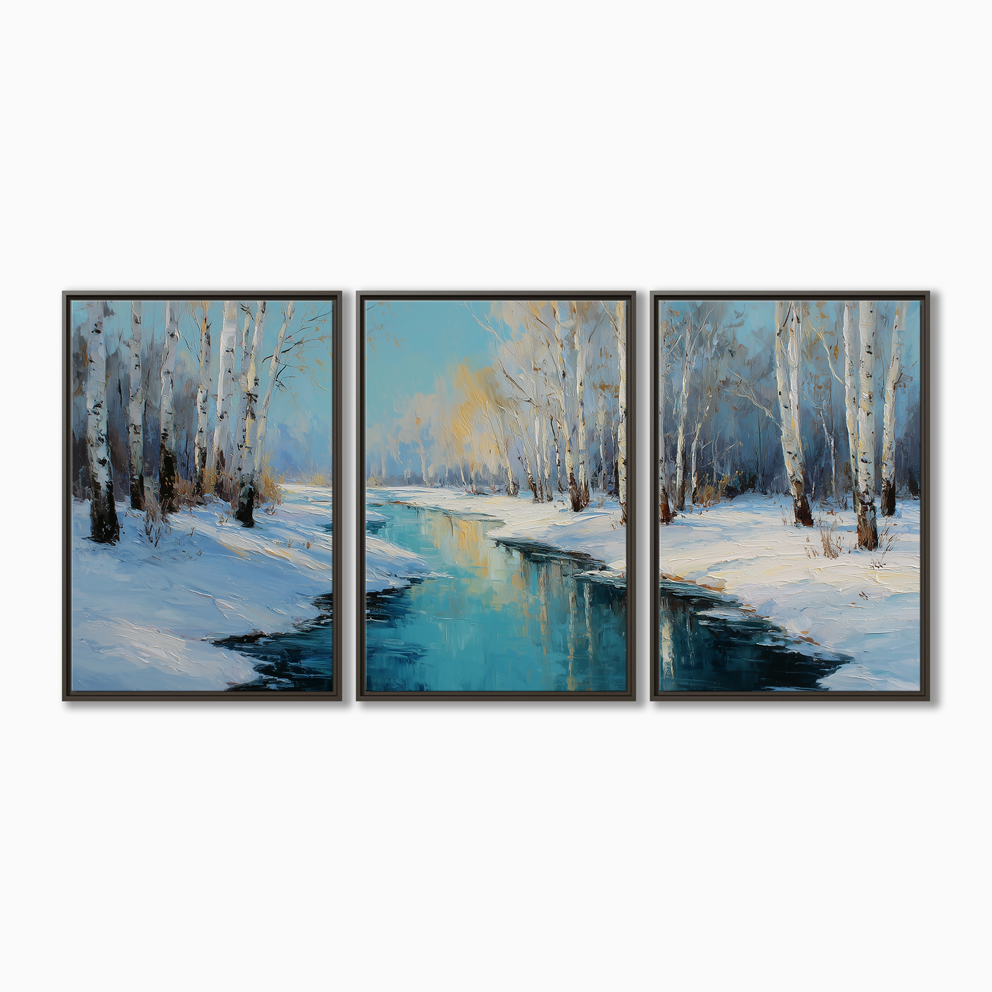 Winter Birch Forest Stream
