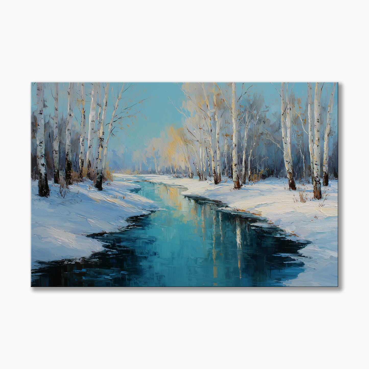 Winter Birch Forest Stream