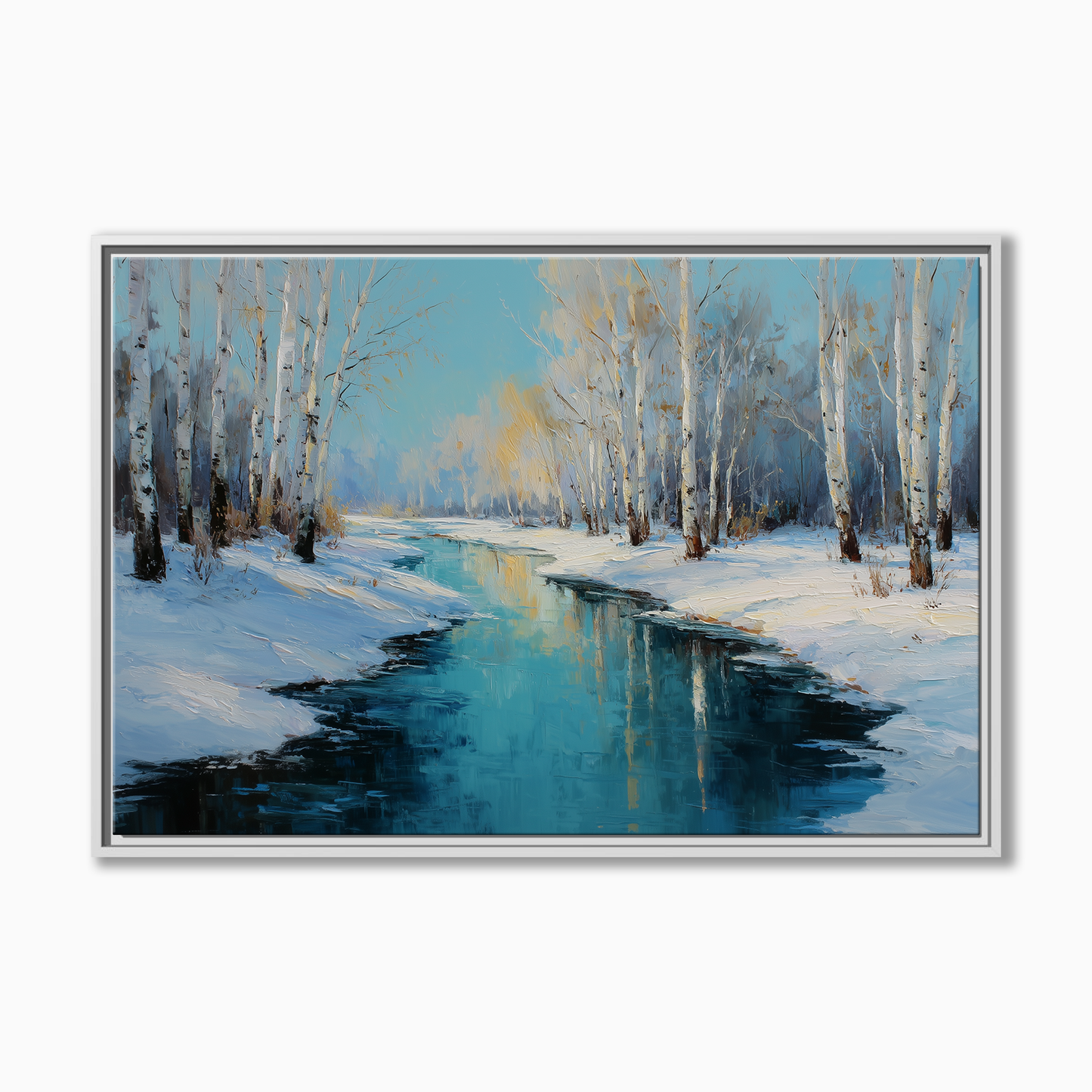 Winter Birch Forest Stream