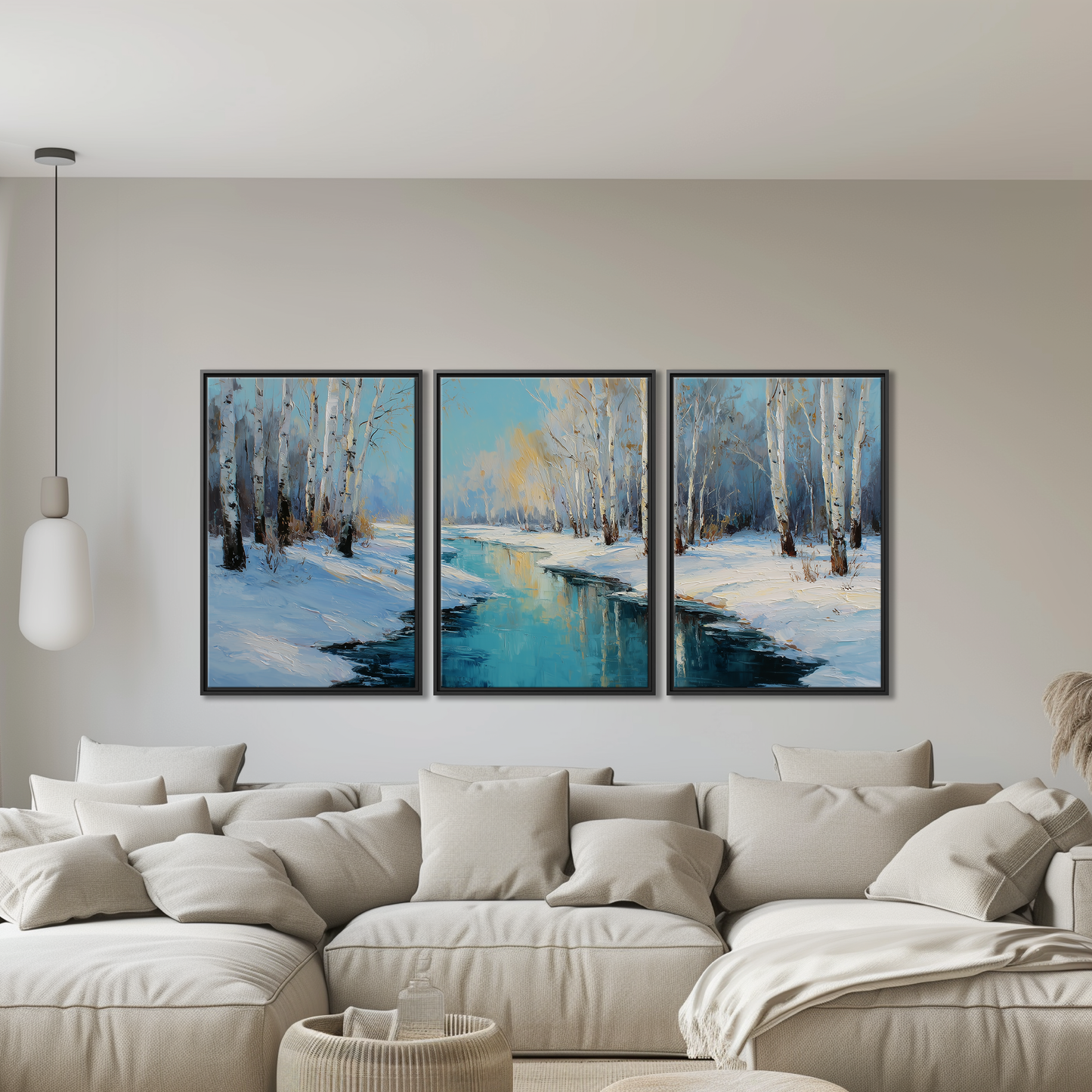 Winter Birch Forest Stream