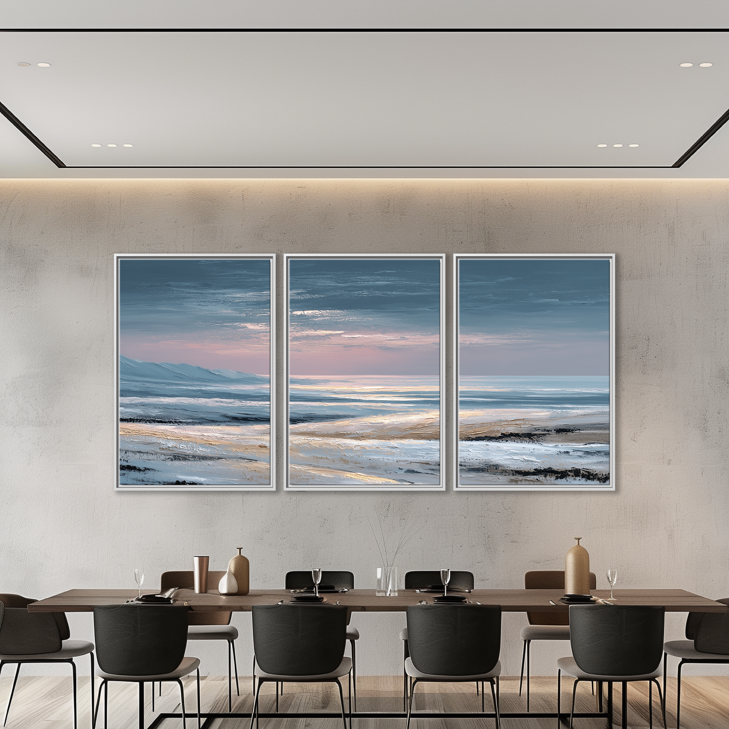 Abstract Winter Ocean Sunset